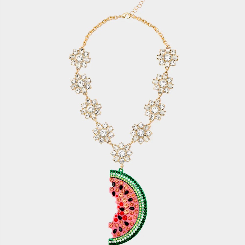 New Betsey Johnson BETSEYS BACKYARD WATERMELON PENDANT - Picture 3 of 12